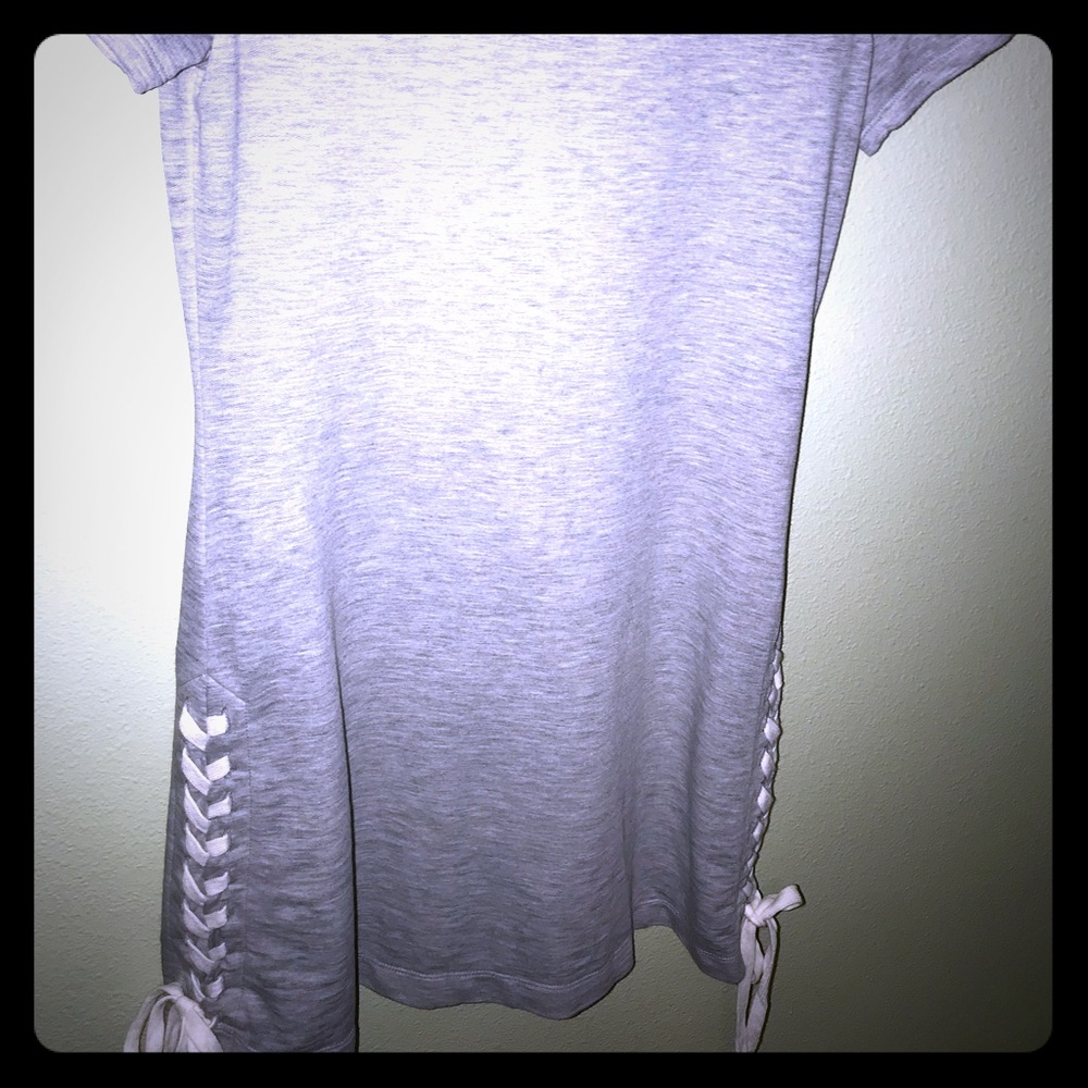 Grey Laced-Up Sided Dress